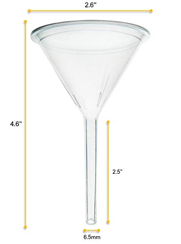 EISCO 10PK Filter Funnels, 2.6" - Polyethylene Plastic - Resistant to Acids & Alkalis - Great for Laboratory, Classroom or Home Use