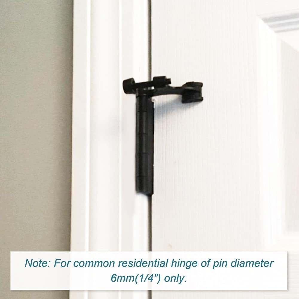 36Pack Hinge Pin Black Door Stopper, Adjustable Heavy Duty Hinge Pin Door Stop with Black Rubber Bumper Tips