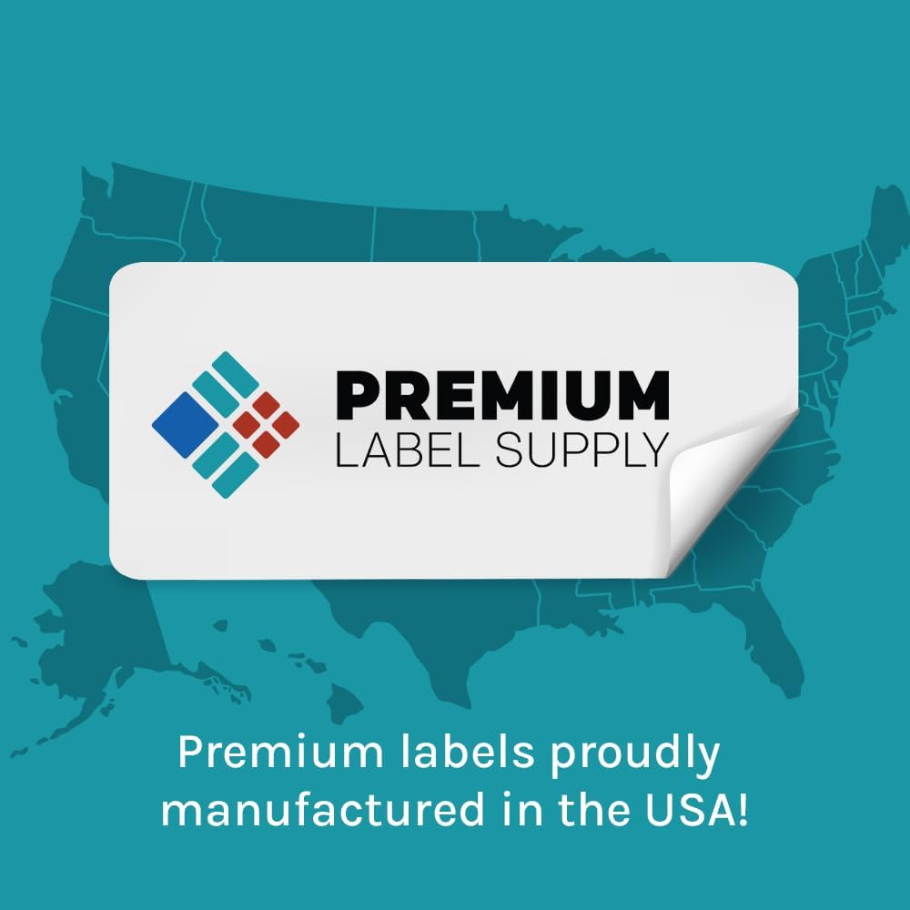 Premium Label Supply Glossy White Sticker Labels – 2.5" x 1.563" – (18 per Sheet) (Glossy White for Laser Only, 1,800 Labels)