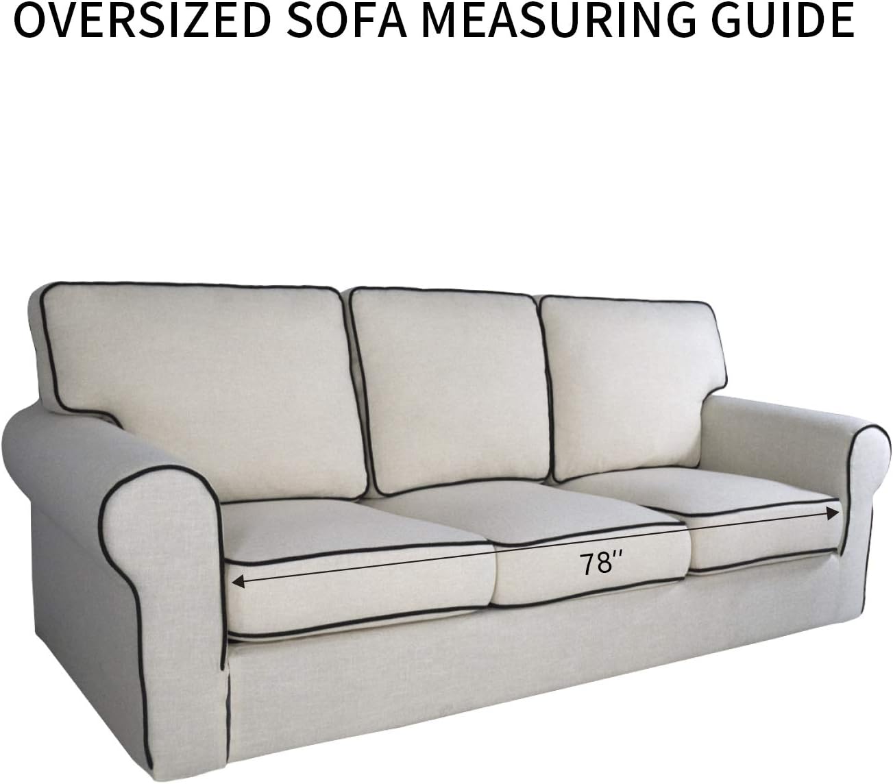 PureFit Reversible Quilted Sofa Cover, Water Resistant Slipcover Furniture Protector, Washable Couch Cover with Non Slip and Elastic Straps for Kids, Pets (Oversized Sofa, Beige/Beige)