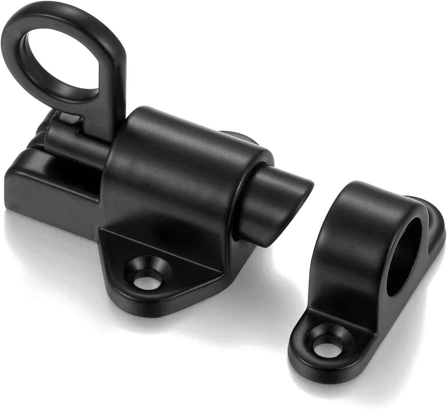 3 Packs Self-Closing Latches,Black Spring Door Lock,Resilient Bolt Latch Aluminum Alloy Safety Automatic Spring Barrel Slide Door Lock with Screws,Used for Gate,Window and Cabinet etc…