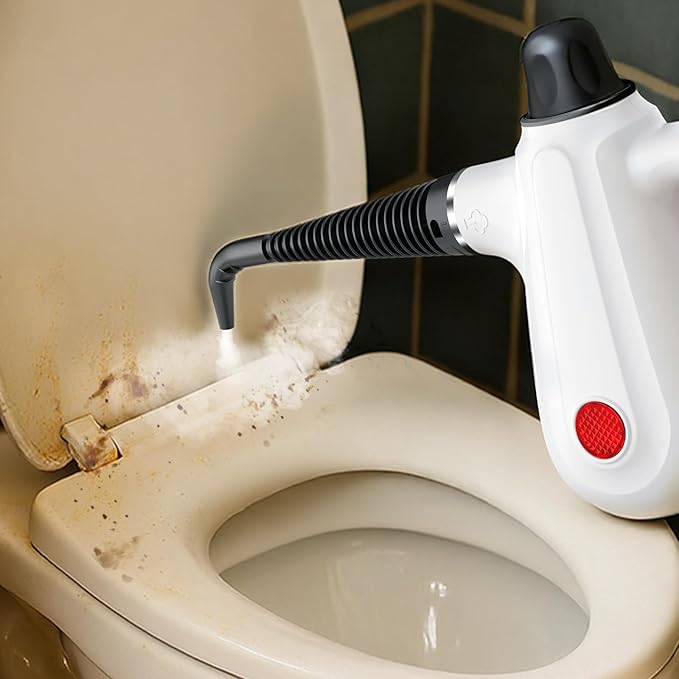 Steam Cleaner, Pressurized Multi-Surface Natural Handheld Steam Cleaner for Home with Lock Button&16 PCS Tools, Portable Steamer for Deep Cleaning Bathrooms, Kitchens, Grout, Tile, and Windows(White)