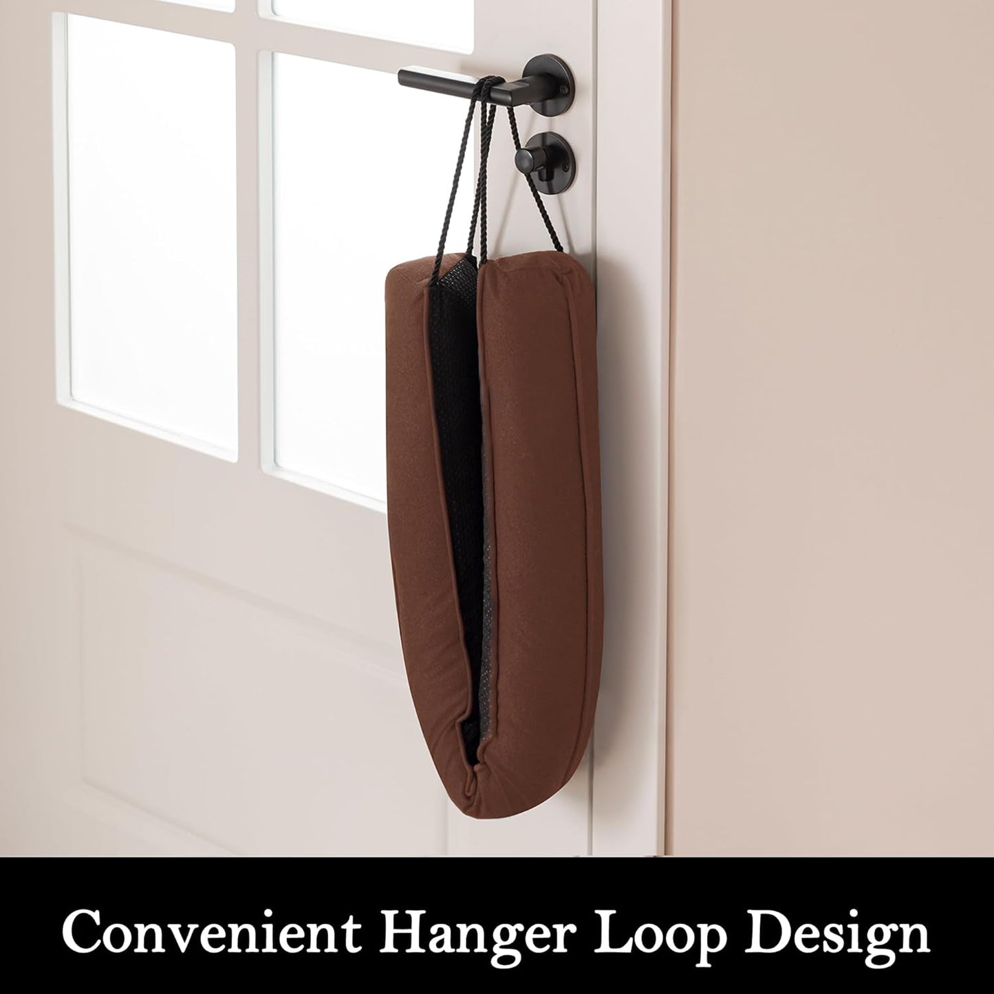 Sunolga 32" Door Draft Stopper Blocks Hot and Cold Air with Removable Washable Cover for Gaps Up to 3", All-Season Seal for Noise, Door Sweep for Bottom of Door and Window, Home Essentials, Coffee