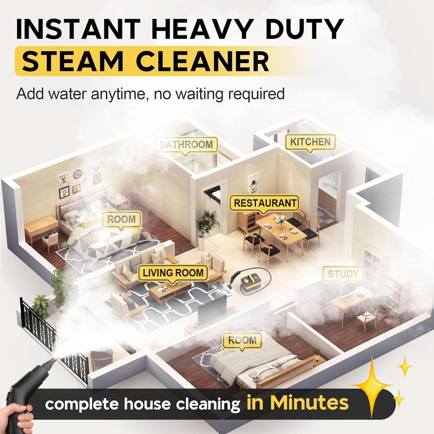 7-PortableYellowSteamCleanerforHome_Car_Kitchen_Bathroom_TileandGroutwithLargeTankandMulti-SurfaceCleaningTools