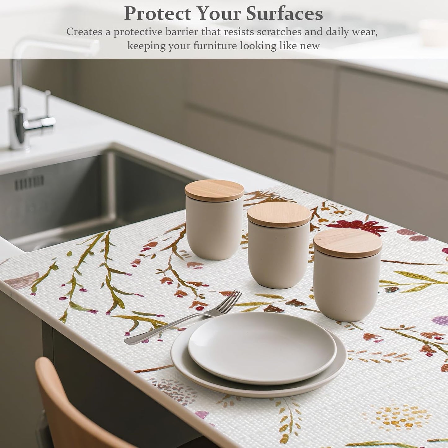 FINNEZ Shelf and Drawer Liner 17in x 10FT with Cutting Tool, Non Slip Non Adhesive Drawer Liners for Kitchen Cabinets, Waterproof Floral Cabinet Liner for Shelves, Refrigerator