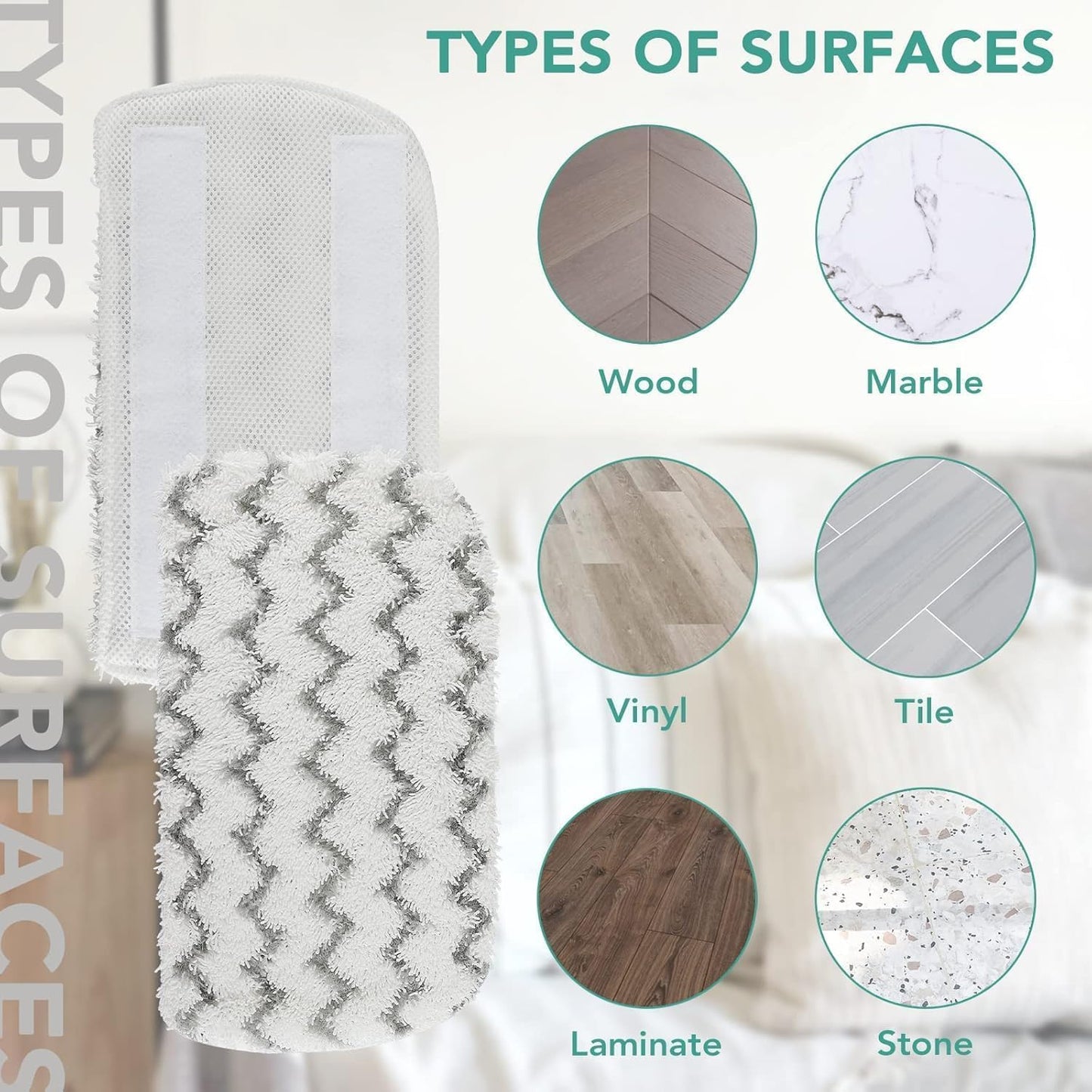 Sgizoku S1000 S2001 Steam Mop Replacement Pads for Shark Steam Mop S1000 S1000A S1000C S1000WM S10001C S1200 & S2001 SteamSpot Steam Mop - Dirt Grip, Washable & Reusable for All Floor Clean - 12Pack