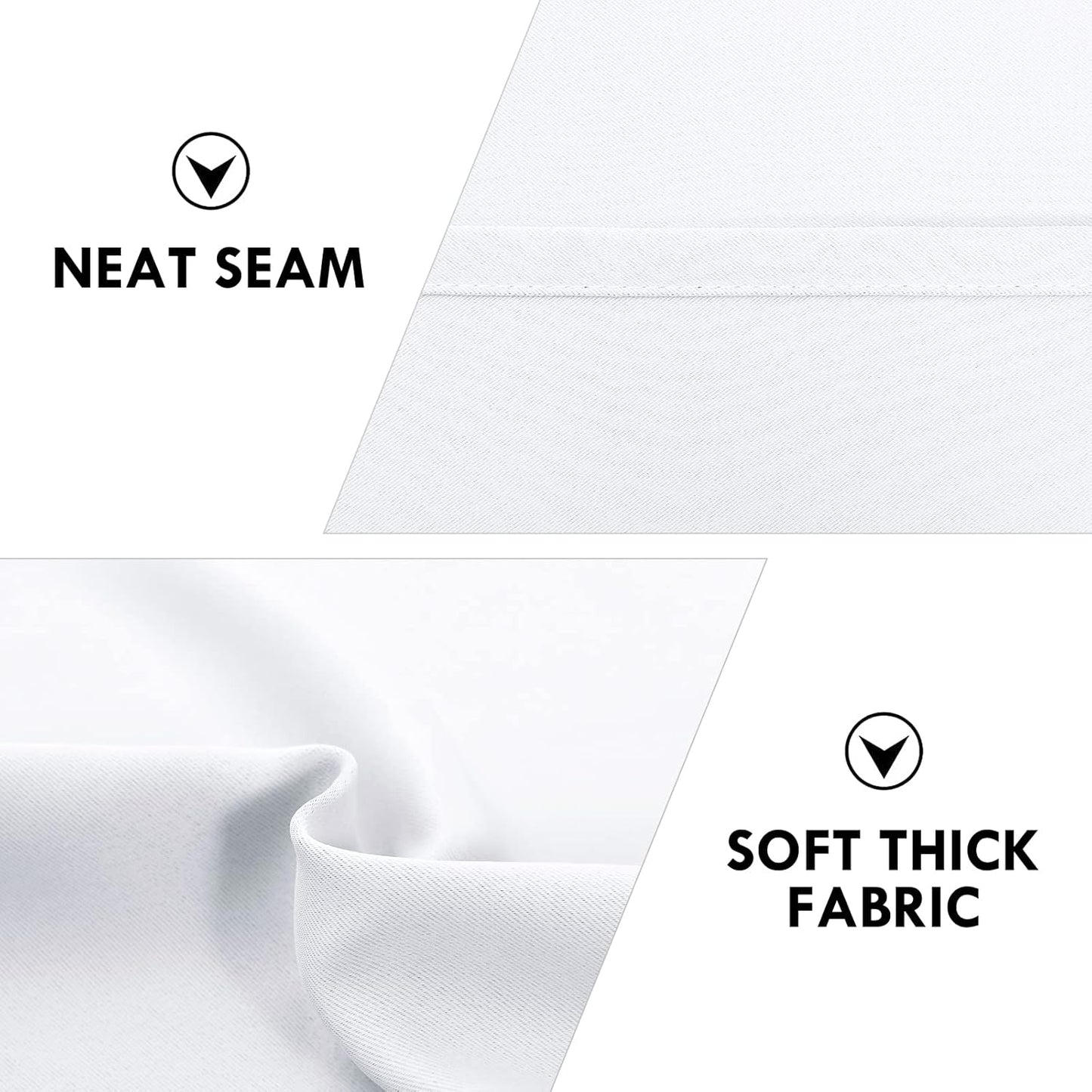 DWCN Blackout Curtains – Thermal Insulated, Energy Saving & Noise Reducing Bedroom and Living Room Curtains, Greyish White, W 42x L 63 Inch, Set of 2 Rod Pocket Curtain Panels