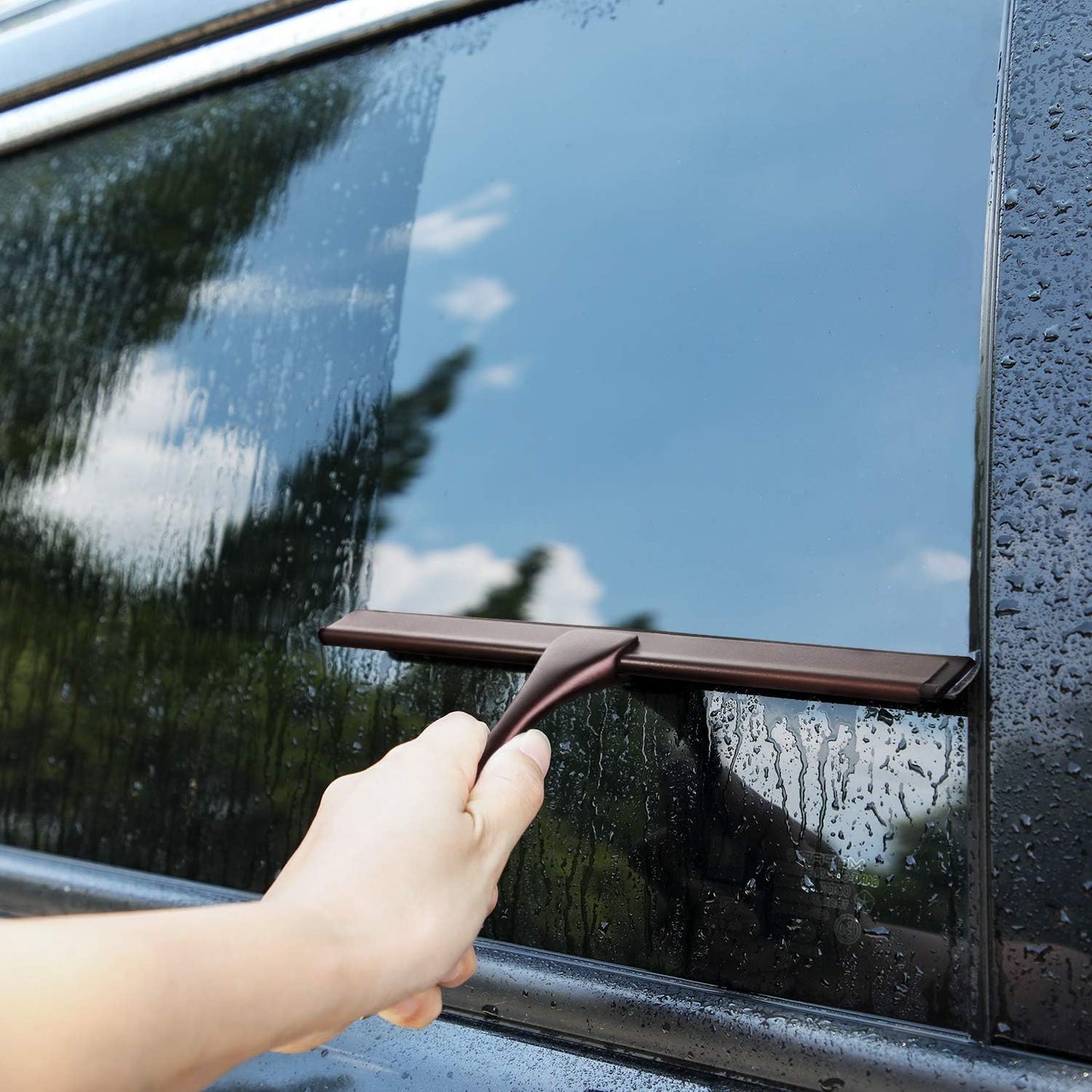 Hiware All-Purpose Shower Squeegee for Shower Doors, Bathroom, Window and Car Glass - Bronze, Stainless Steel, 10 Inches
