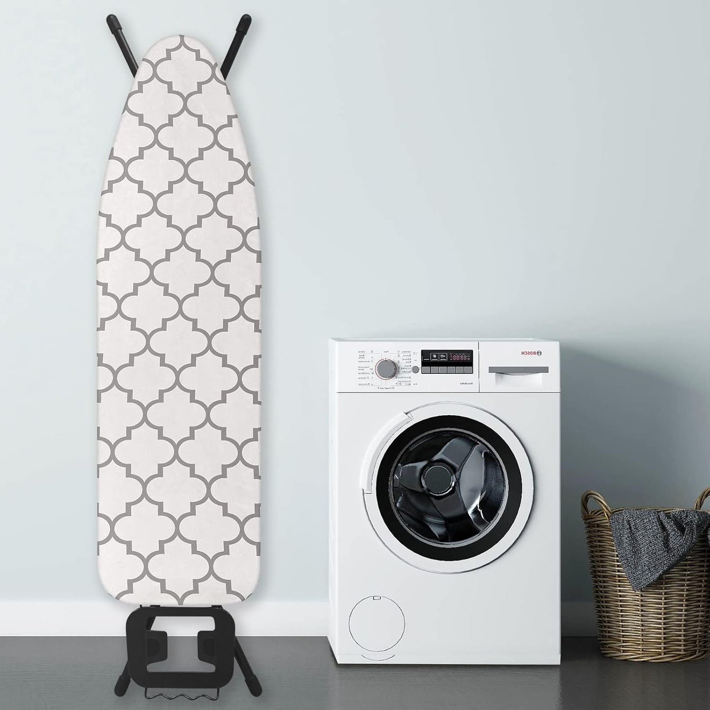 Ironing Board Cover and Pad 15x54 Inch Standard Ironing Board Cover with Elastic Edge and Hook and Loop Fasteners Scorch and Stain Resistant Cotton Ironing Covers with Thick Padding