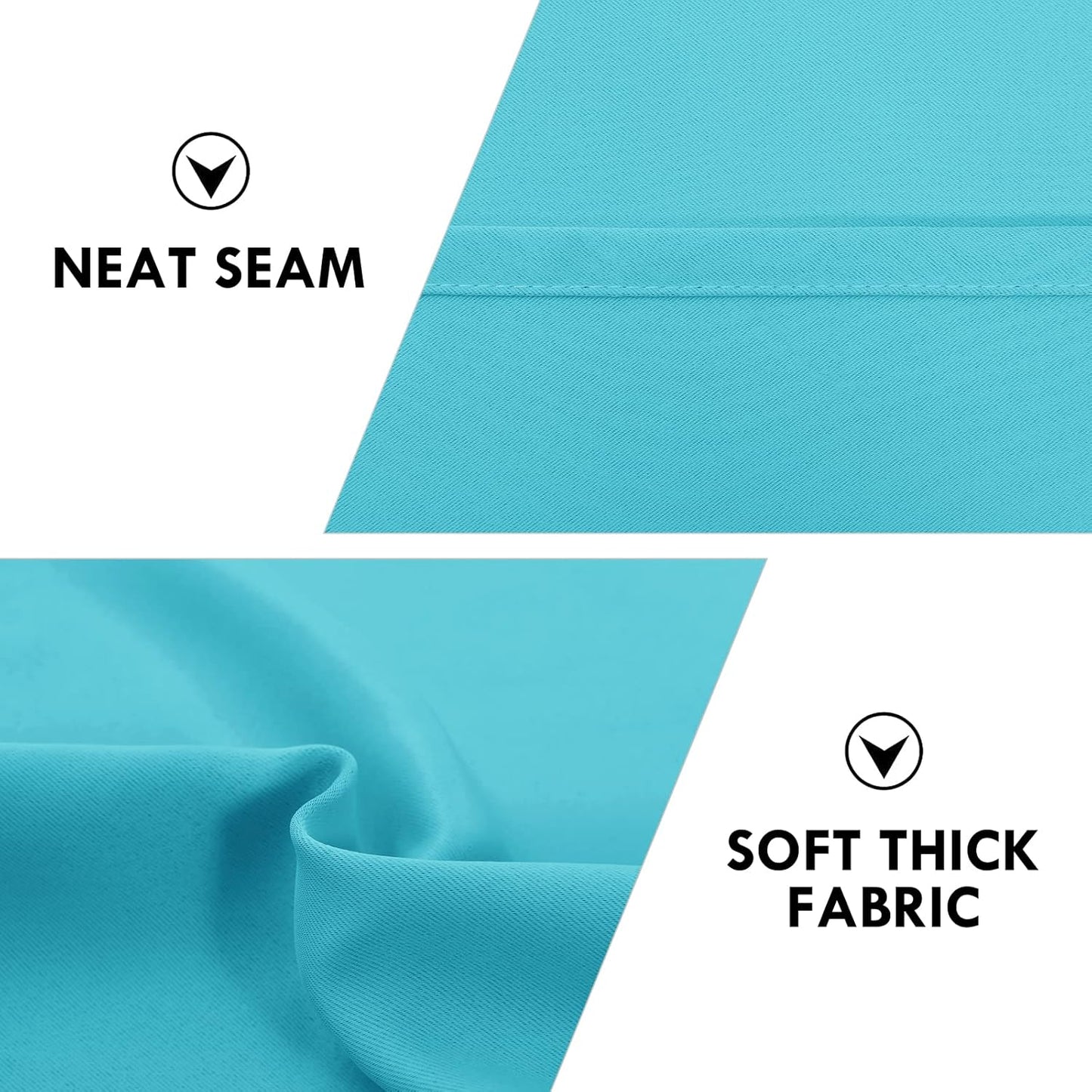 DWCN Blackout Curtains – Thermal Insulated, Energy Saving & Noise Reducing Bedroom and Living Room Curtains, Turquoise, W 42x L 63 Inch, Set of 2 Rod Pocket Curtain Panels
