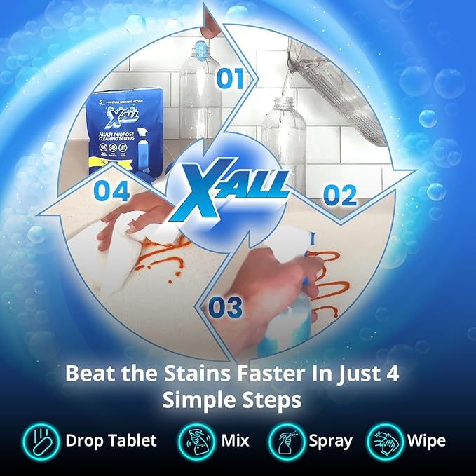 X-ALL Multi-Purpose Cleaner - Spray Bottle and 5x Cleaning Tablets