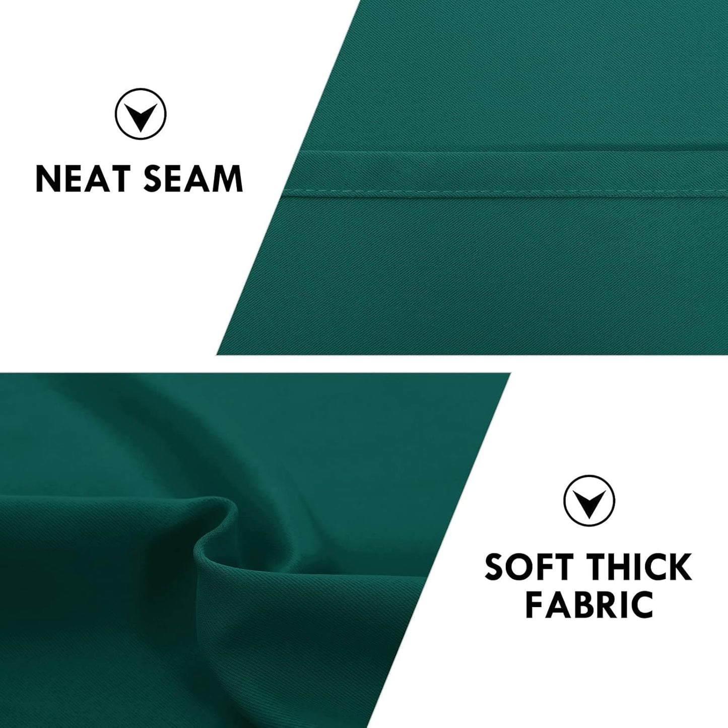 DWCN Blackout Curtains Thermal Insulated, Energy Saving & Noise Reducing Bedroom and Living Room Curtains, Hunter Green, W 42x L 36 Inch, Set of 2 Rod Pocket Curtain Panels