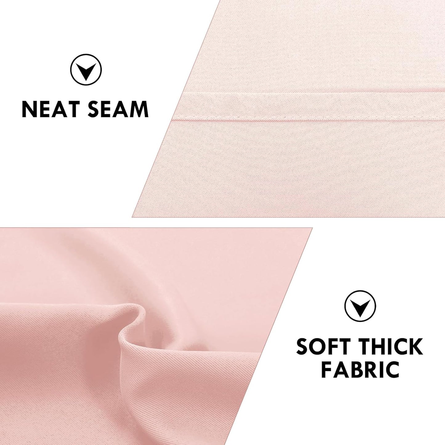 DWCN Blackout Curtains – Thermal Insulated, Energy Saving & Noise Reducing Bedroom and Living Room Curtains, Blush Pink, W 52x L 84 Inch, Set of 2 Rod Pocket Curtain Panels