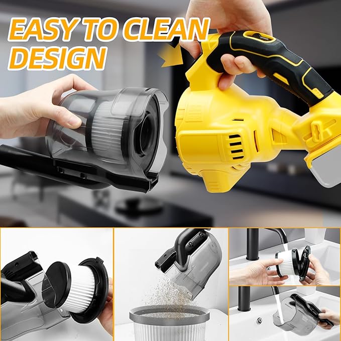 Cordless Handheld Vacuum Cleaner CVC010B, 31000 RPM, Stick Vacuum with Filtration HEPA for Vehicles, Workshop and Home Cleanning, No Battery or Charger Included (Bare Tool)