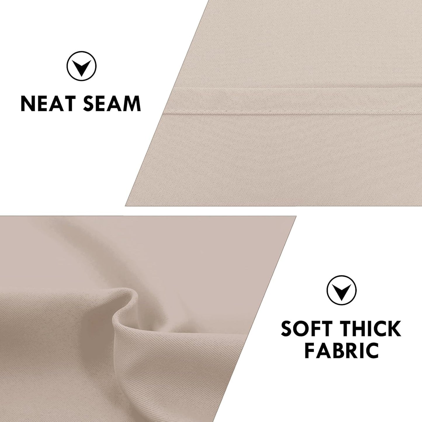 DWCN Blackout Curtains for Living Room Thermal Insulated, Energy Saving & Noise Reducing Bedroom Curtains, Camel, W 70x L 84 Inch, Set of 2 Rod Pocket Curtain Panels