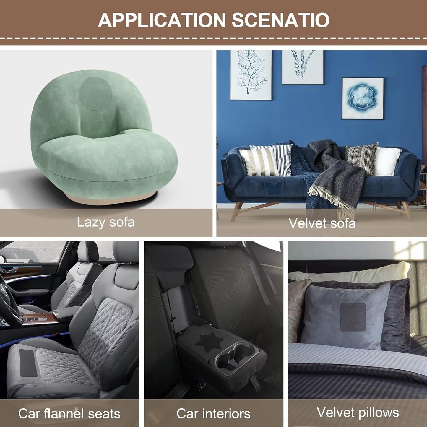 Azobur Fabric Couch Repair Patch 8.3 x 11 inches,Self-Adhesive Fabric Repair Patch for Furniture,Handbag,Sofa,Car Seats-(White)