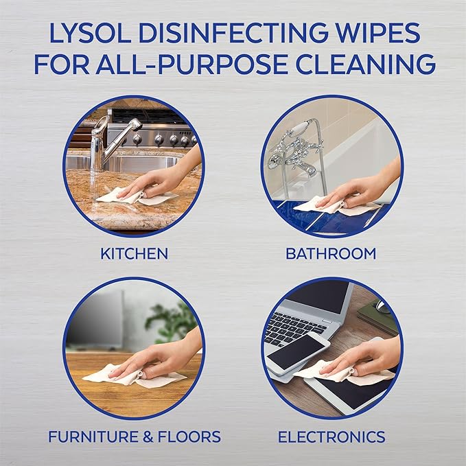 Lysol Disinfecting Wipes To-Go Pack, Lemon Scent, 15 Count (Pack of 3)