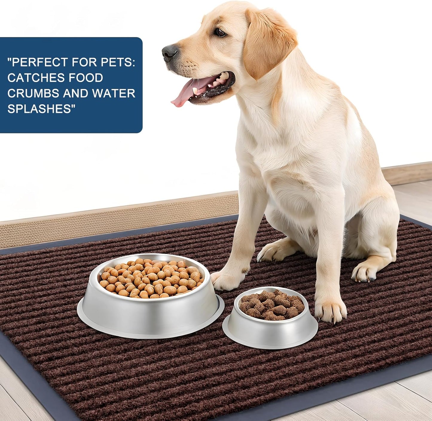 OLANLY Front Door Mat Indoor Outdoor Entrance, Waterproof Heavy Duty Doormat, Fade Resistant, Low Profile, Easy Clean Patio Porch Welcome Floor Mats for Entry, 36x24, Brown