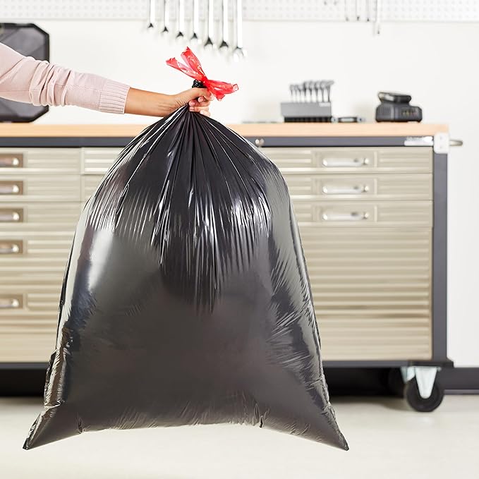 Amazon Basics Trash Bags, 30 Gallon, 50 Count | Drawstring | Multipurpose | Pack of 2