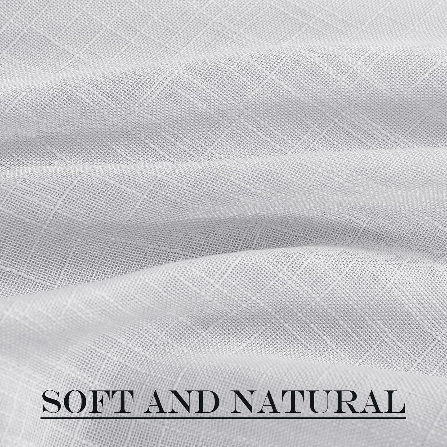 NICETOWN Door Curtain Panel Sheer - Sheer French Door Curtain Linen Textured Panel 72 inches Long Curtain with Single Tieback (Light Grey, 1 Panel)