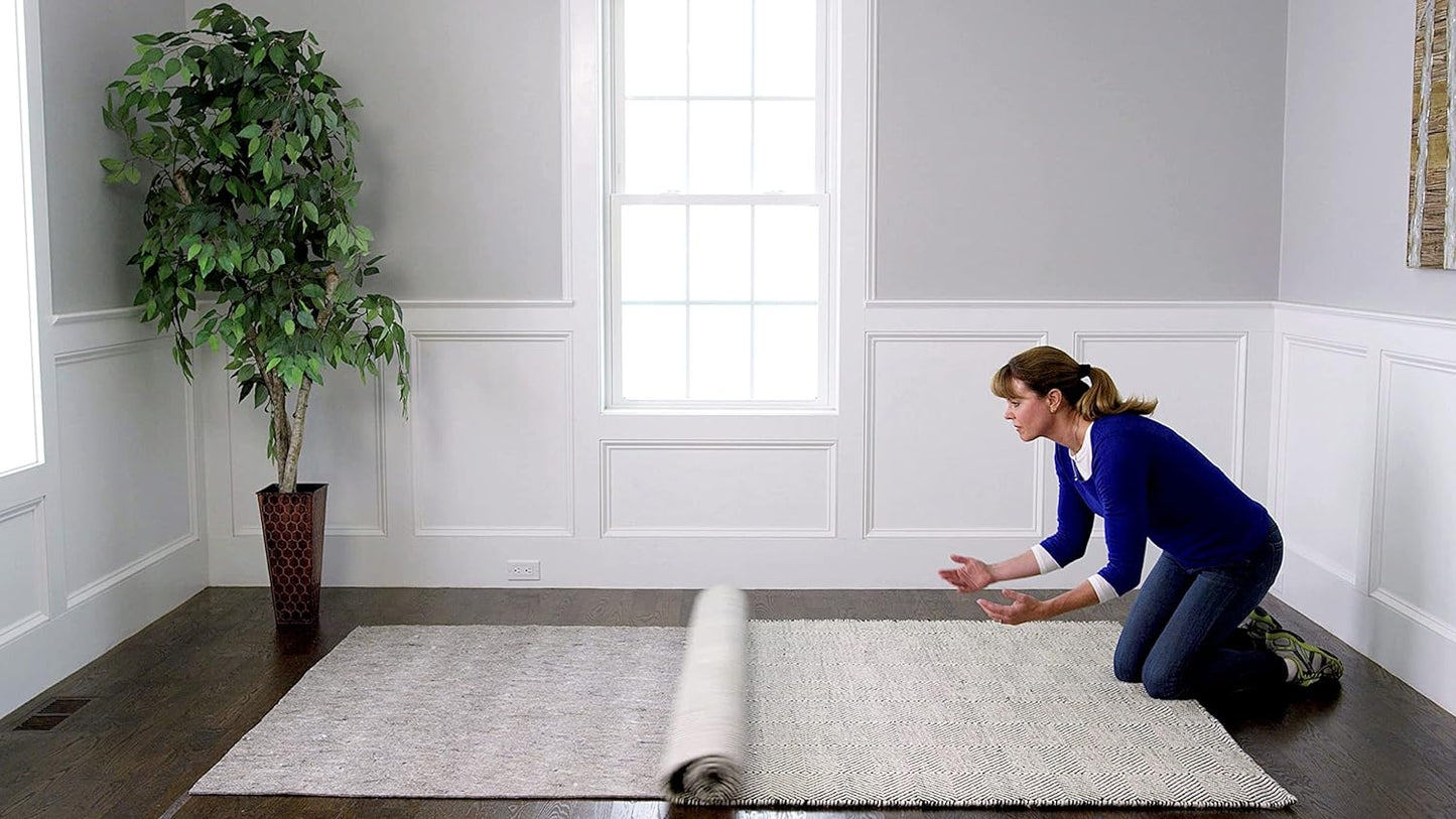 RUGPADUSA - Dual Surface - 6' Round - 1/8" Thick - Felt + Rubber - Non-Slip Backing Rug Pad - Adds Low-Profile Comfort and Protection