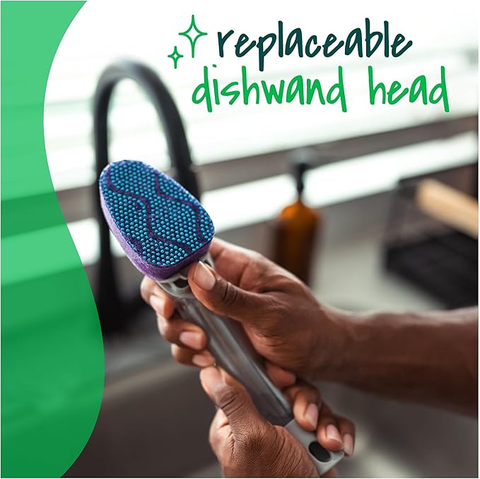 Scotch-Brite Scrub Dots Dishwand Refills for Cleaning Kitchen, Bathroom, and Household, Non-Scratch Refills Safe for Non-Stick Cookware, 2 Dishwand Refills
