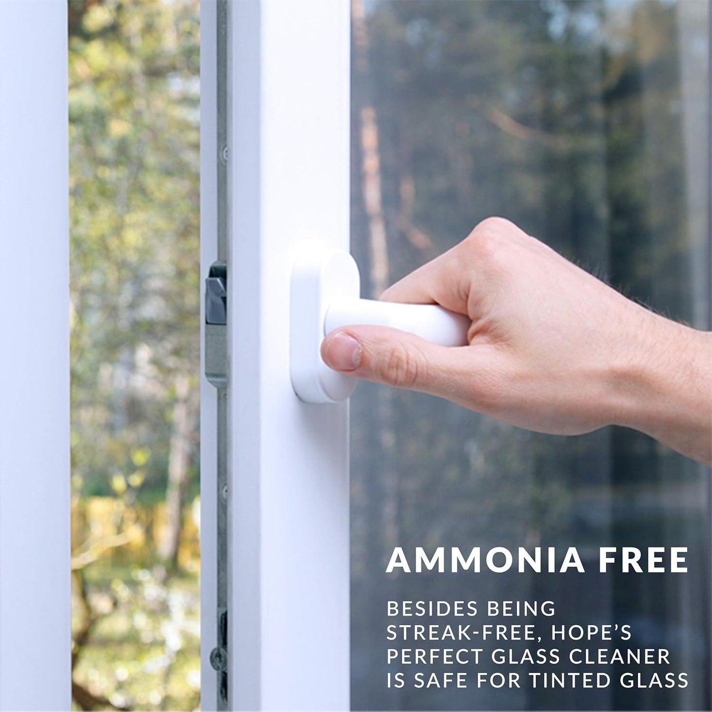 HOPE'S Perfect Glass Cleaner Spray, Streak-Free, Ammonia-Free Window, Mirror, Screen, Tinted Glass, and Shower Door Cleaner, Indoor and Outdoor Glass Surfaces, 32 Fl Oz, Pack of 1