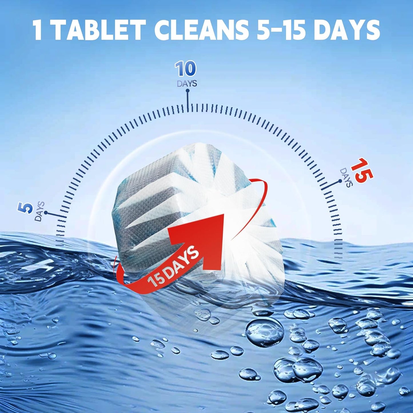 Toilet Bowl Cleaner Tablets, Automatic Toilet Tank Cleaner for Deodorizing & Descaling, Long-Lasting with Sustained Release Technology for Bathroom Cleaners, Blue, 20 Packs