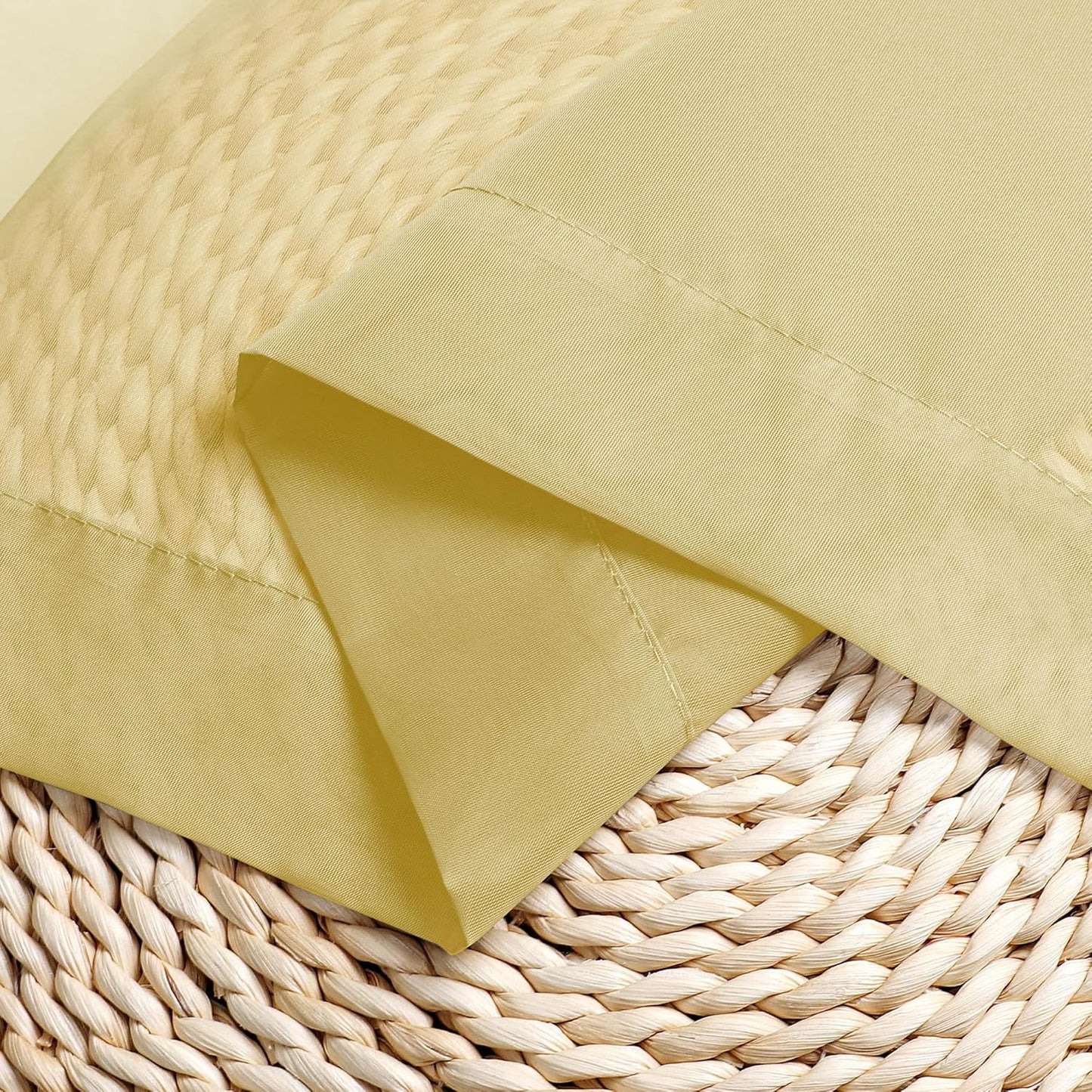 Chyhomenyc Yellow Sheer Curtains 30 inch Length 2 Panels, Light Filtering Voile Rod Pocket Short Window Curtians for Bathroom Living Room Farmhouse Small Windows, 42Wx30L inches