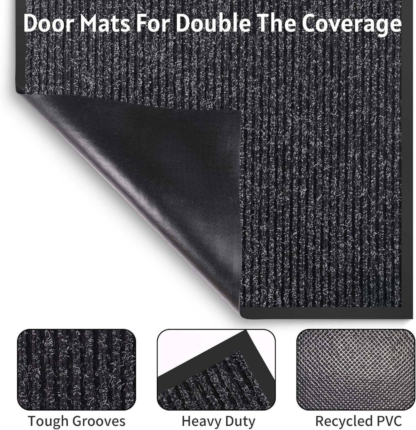 Front Door Mat Indoor Outdoor Entrance, 36" x 120" Dirt Resistant and Absorbent Door Mat, TPR Backing Non-Slip Doormats, Easy to Clean, Low Profile Welcome Floor Mat for Outside Entry