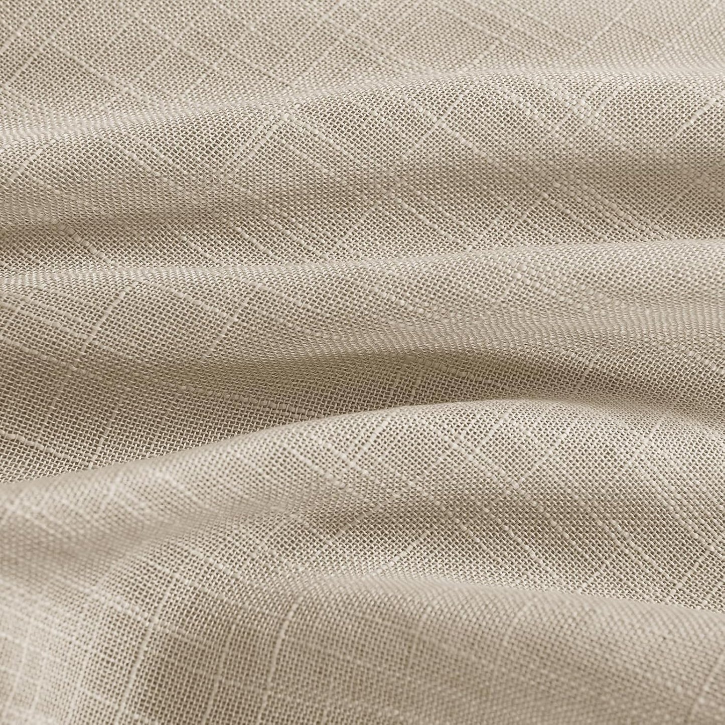 NICETOWN French Door Curtain Panel - Durable Faux Linen Casual Weave Sheer Front Door Window Covering, Privacy Light Filtering Semi Sheer Curtain with Tieback (Taupe, 1 Panel, 30" by 72")