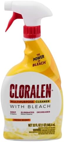 Cloralen All Purpose Cleaner with Bleach Spray - 32 fl oz - Fresh Scent - 3-in-1 Multipurpose Cleaner Spray - Deep Cleans, Eliminates Stains & Degreases