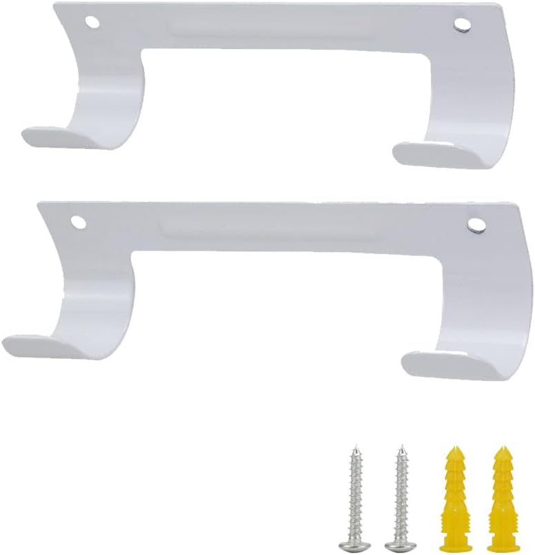 Ironing Board Hanger Wall Mount Ironing Board Holder Organizer Wall Rack for Laundry Rooms Storage Rack Hanging Shelf Hanger (White-2 PCS)
