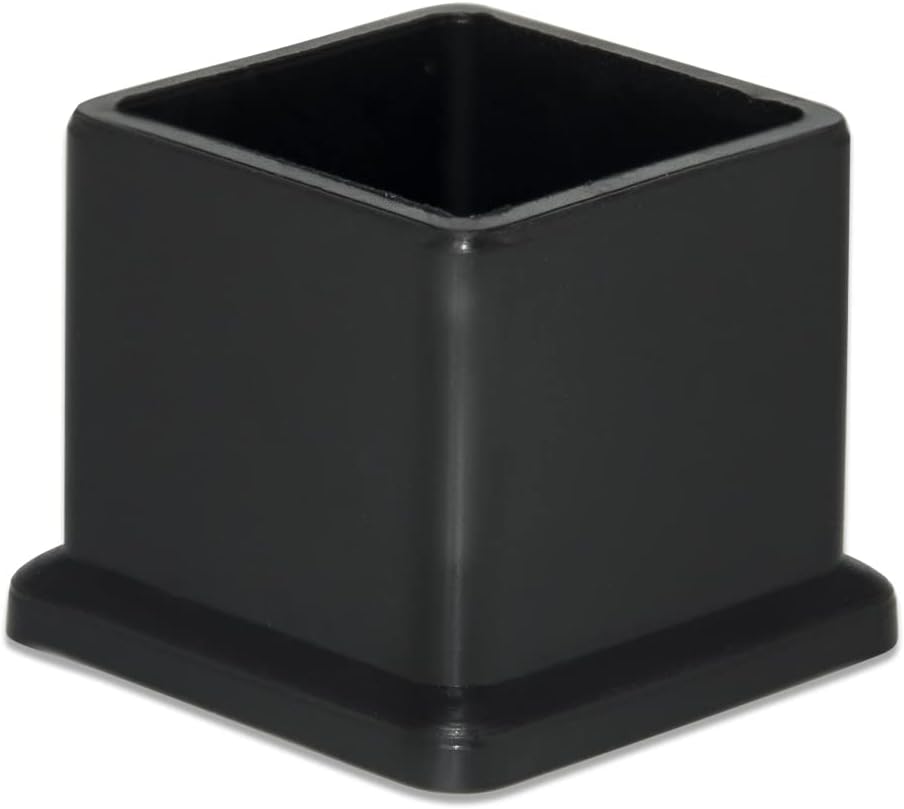 Flyshop 20 Pieces 22 x 22mm PVC Chair Leg Caps Square, Protective Caps for Chair Legs, Floor Protectors, [Noise Reduction & Anti-Scratch], Durable Chair Socks, Black Furniture Feet Gliders
