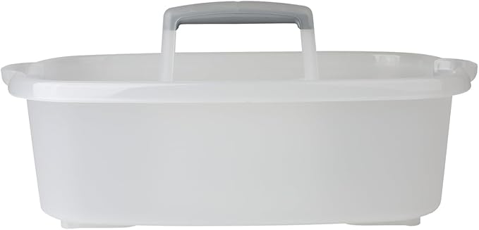 Casabella Plastic Multipurpose Cleaning Storage Caddy with Handle, 1.5-Gallon, Clear