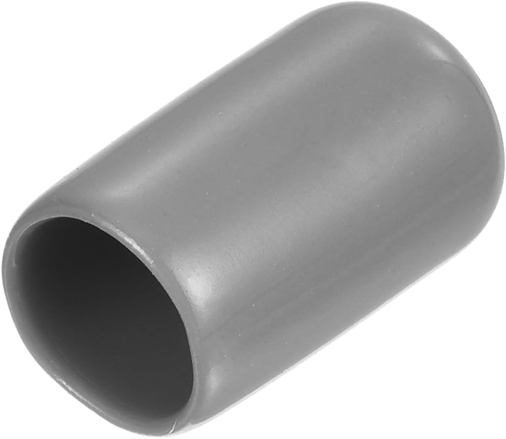 uxcell 20pcs Rubber End Caps Protective Caps 11mm ID Vinyl PVC Round Tube Bolt Cap Cover Screw Thread Protectors, Light Grey