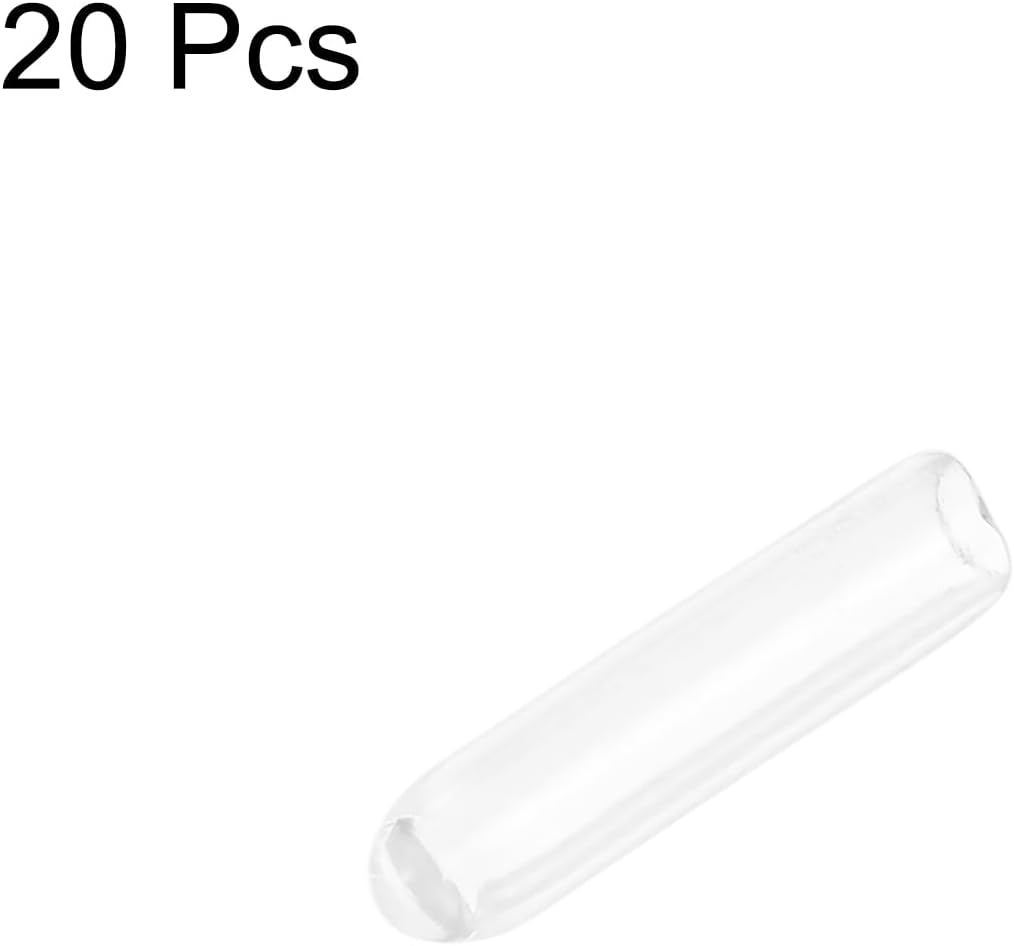 uxcell 20pcs Rubber End Caps Protective Caps 2.5mm ID Vinyl PVC Round Tube Bolt Cap Cover Screw Thread Protectors, Clear