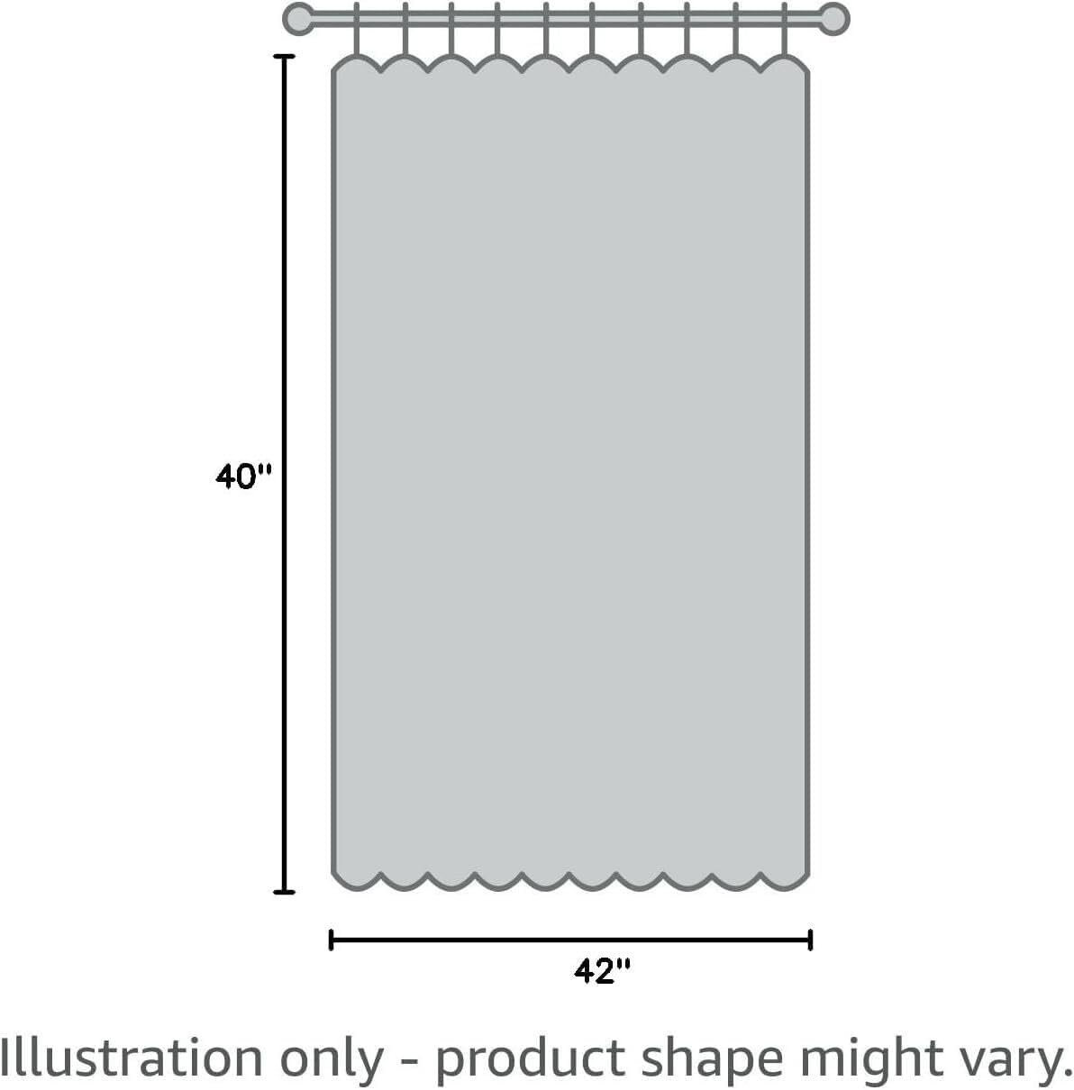 YoungsTex Short Linen Curtains 40 Inch Length for Cafe Kitchen Window Over Sink, Semi Sheer Drapes Light Filtering with Rod Pocket Back Tab for Bathroom, 42 X 40 Inch, 2 Panels