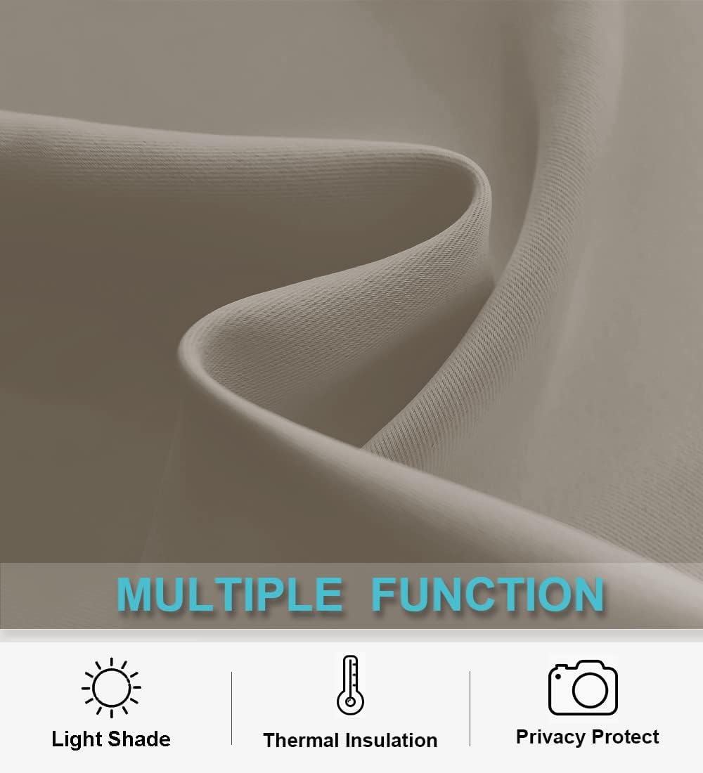 RYB HOME Small Curtains Blackout - Privacy Energy Efficiency Mini Curtains for Kids Bedroom RV Camper Windows Trailer Bathroom Kitchen Cabinet Door Window, W 29 x L 36, Sand, 2 Panels