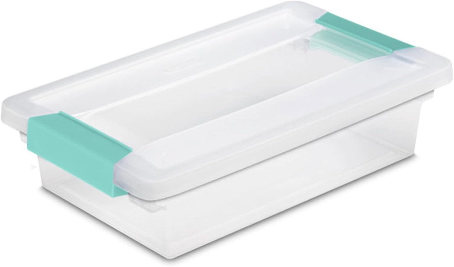 Sterilite 24-Pack Clip Box, Stackable Clear Plastic Bins with Latching Lids, Small - Writing, Arts or Crafts Supplies Storage Containers for Home, Office, Classroom and Workshop Organization