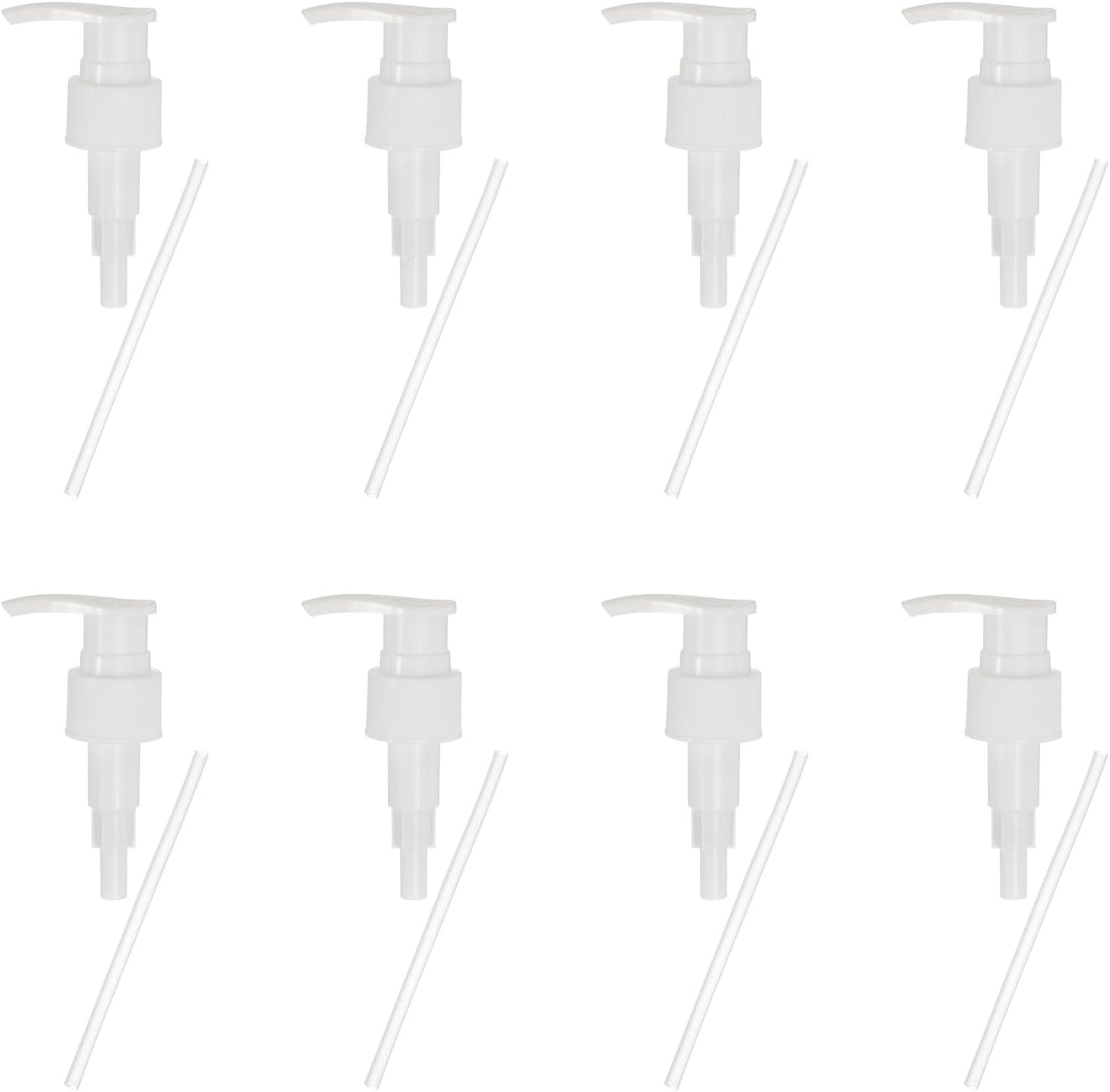 uxcell 8 Pcs Soap Dispenser Pump Heads Soap Dispensers Top Pumps Replacement Switch Pumphead for Standard 24/411 Neck Size Lotion Shampoo Bottle, White