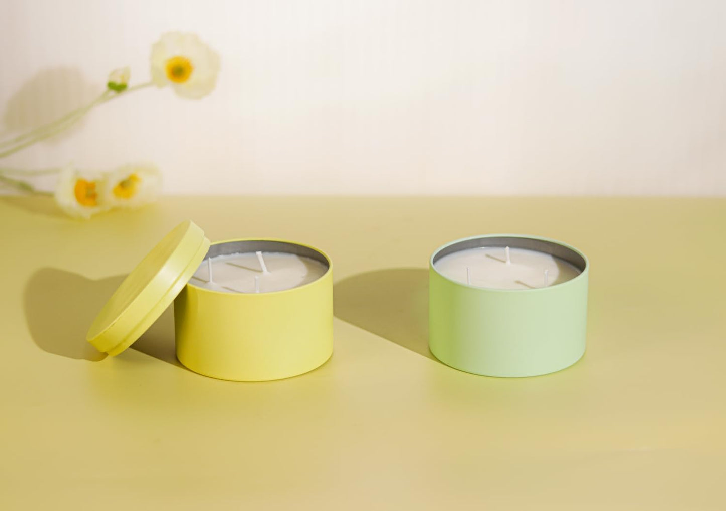 Candle Tins with Lids, 3 Wicks Candle Jars 14oz/420ml Candle Containers 12 Pack Seamless Bulk Candle Containers for Candle Making Supplies Wholesale Empty Candle Jars - Mint