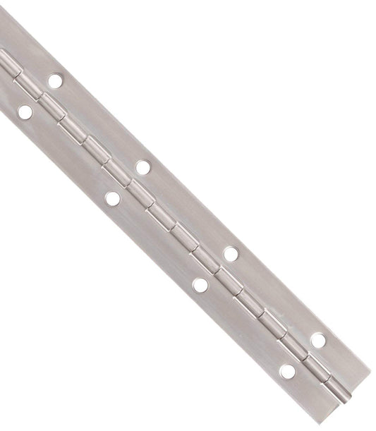 Stainless Steel Continuous Hinge with Hole, Bright Annealed Finish (1 Foot, 3 Inches)