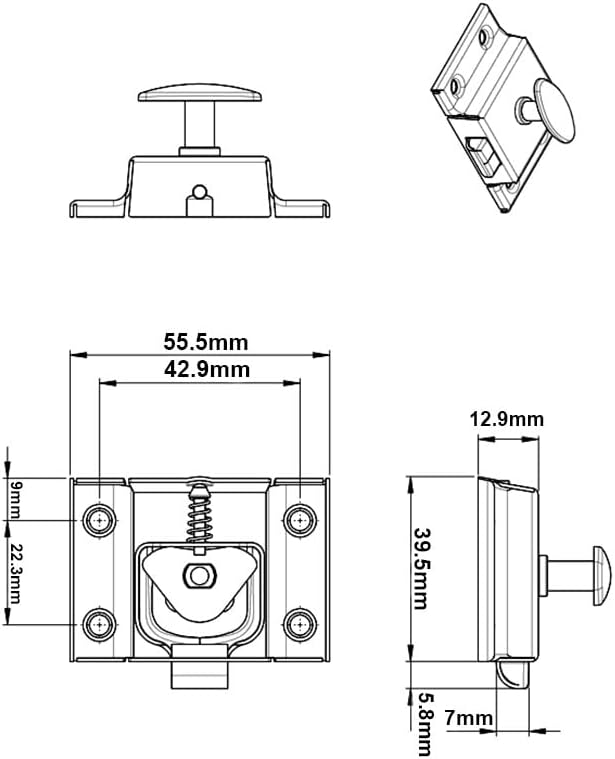 QCAA Oval Turn Cabinet Latch, for Cupboard & Other Furniture, Large, Chrome Plated, Made in Taiwan, 4 Pack