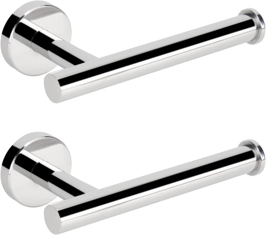 NearMoon Bathroom Toilet Paper Holder, Premium SUS304 Stainless Steel Rustproof Wall Mounted Toilet Roll Holder for Bathroom, Kitchen (2 Pack, Chrome Finish)