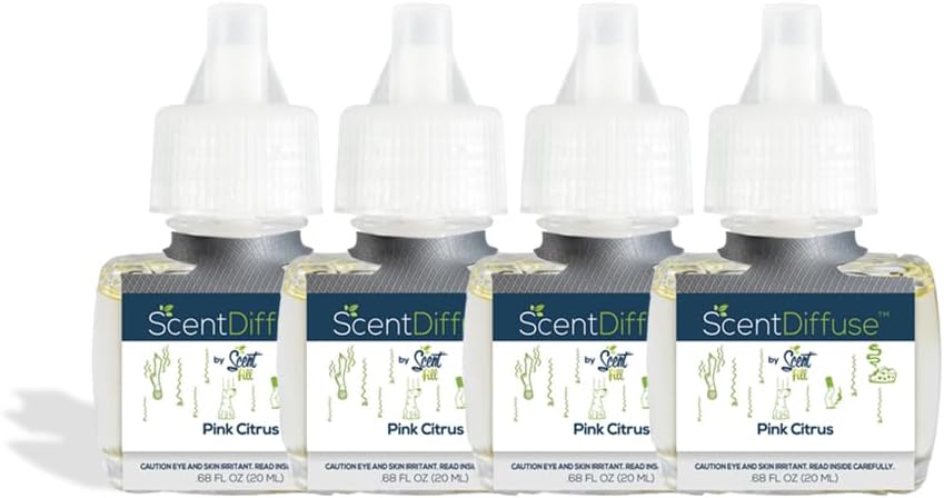 Scent Fill Pink Citrus Plug in Air Freshener, 4 Scented Oil Refills