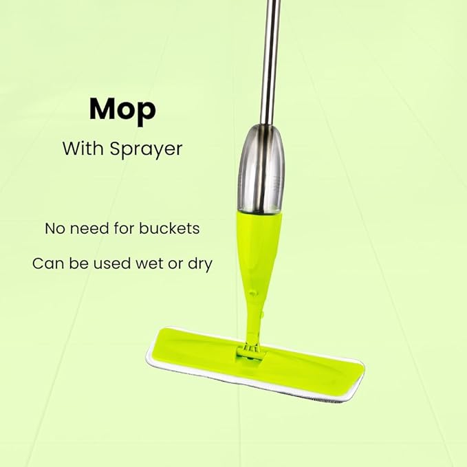 5-in-1 Multi-Purpose Cleaning Kit - Spray Mop, Sweeper, Duster, & Window Cleaner, Ewbank 5 pc Multi-Surface Tool Kit, Green
