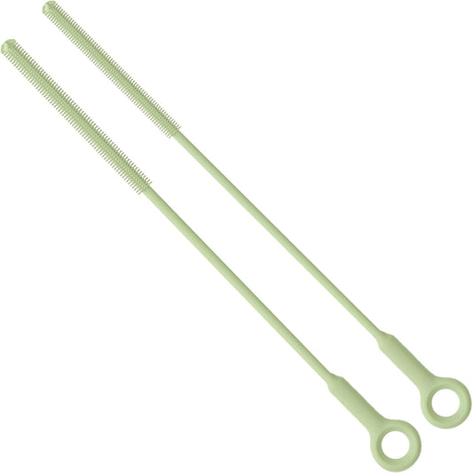 Extra Long Straw Cleaner Brush,Reusable and Soft Silicone Straw Cleaning Brush to Clean Crevice(Avocado Green)