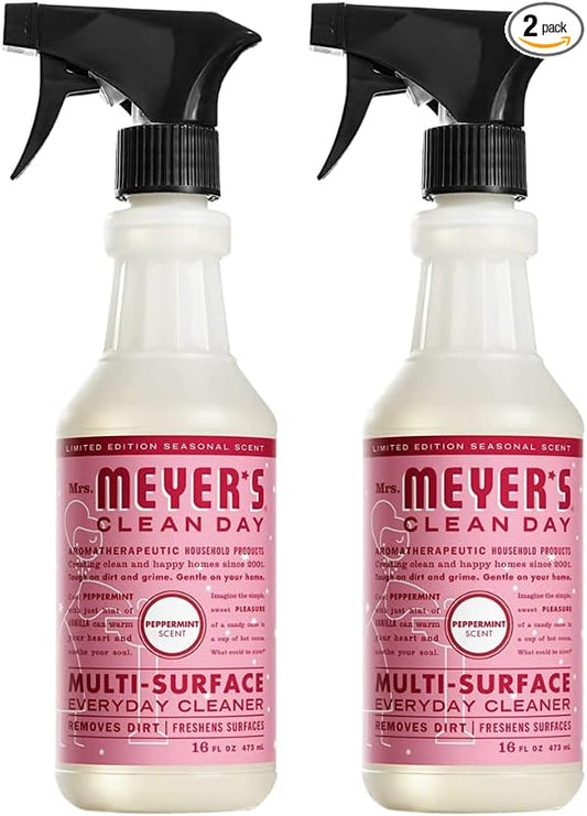 Mrs. MEYER'S Clean Day Multi-Surface Cleaner, Peppermint, 16 Fl Oz. (Pack of 2)