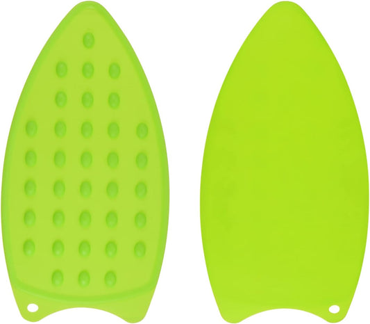 HARFINGTON 2pcs Silicone Iron Rest Pad, Multipurpose Iron Hot Resistant Mat Iron Rest Plate for Ironing Board Hot Heat Resistant Steam Compact Mat, Green